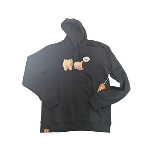 Enjoi Skateboard Men's Large Decapitated Kitty Pullover Hoodie Sweatshirt Black